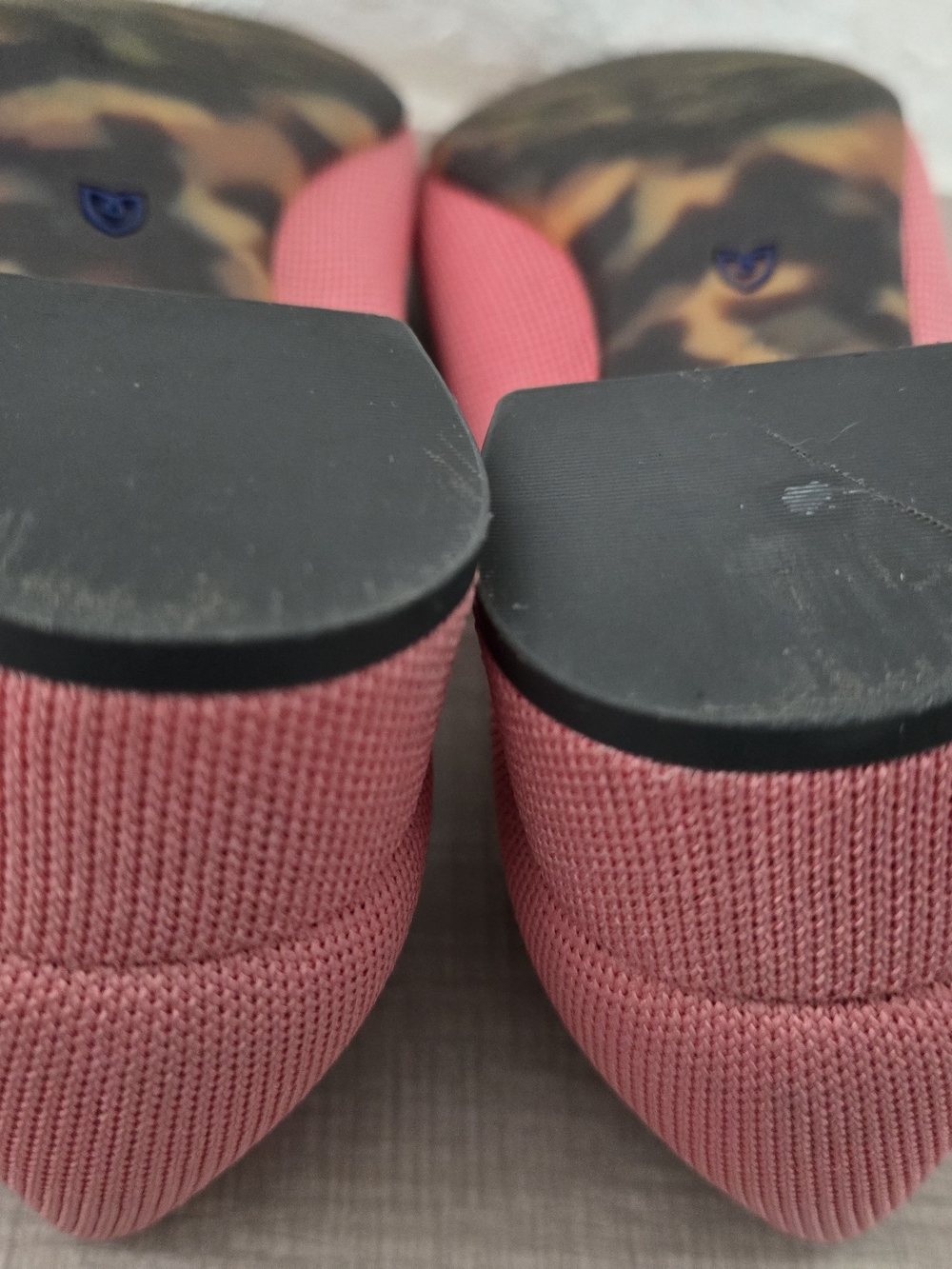 Rothy’s Pink Pointed Toe Low Block Heels Tortoise Sole Size 8.5 - Picture 10 of 11